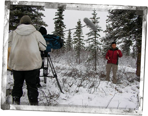 Mykel Hawke on the set for Discovery
